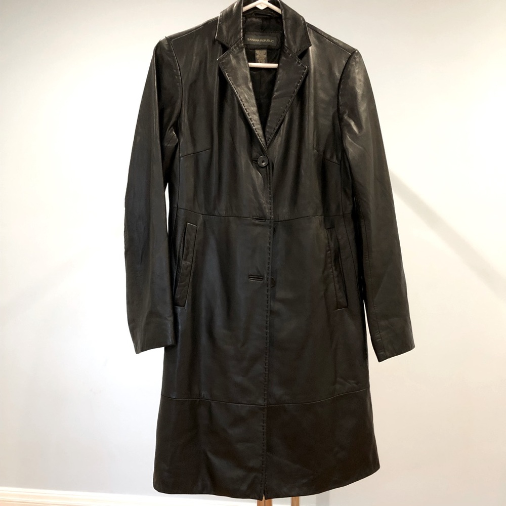 Banana Republic Genuine Leather Jacket, Size Small